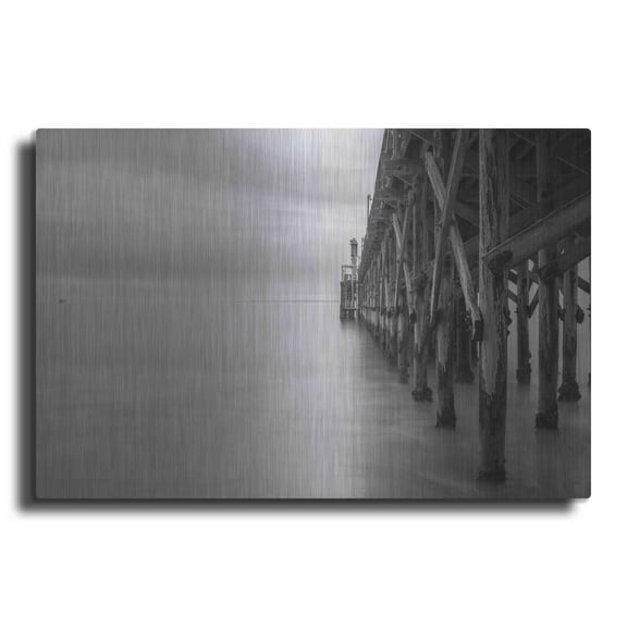 Luxe Metal Art 'Gaviota Pier' by Chris Moyer, Metal Wall Art, 16"x12"