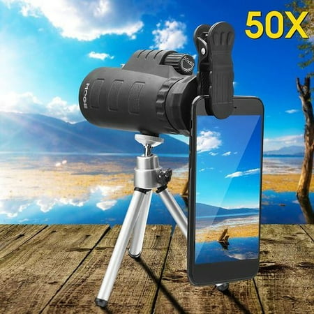 50X Universal Telescope Outdoor Optical Zoom Mobile Phone Camera Monocular Telescope Lens + (Best Camera Lens For Mobile Phone)
