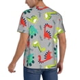 thumbnail image 2 of Hirioo Cute Dinosaur for Men's Baseball T-shirt Shirts Short Sleeve Casual Summer Button Stretch T Shirts,Size S-4XL-XX-Large, 2 of 7