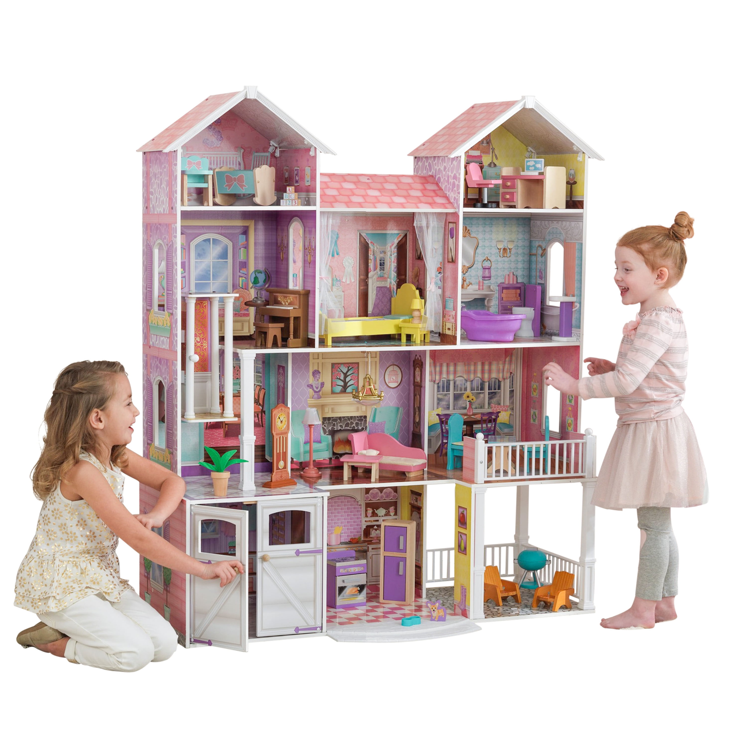 KidKraft Charlotte Classic Wooden Dollhouse with 14 Accessories 