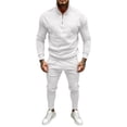 thumbnail image 2 of LEKWK Tracksuit Men 2 Piece Outfit Quarter Zip Mock Neck Sweatshirt and Jogger Sweatpants Athletic Fall Winter Gym Sweatsuits Matching Sets, 2 of 6