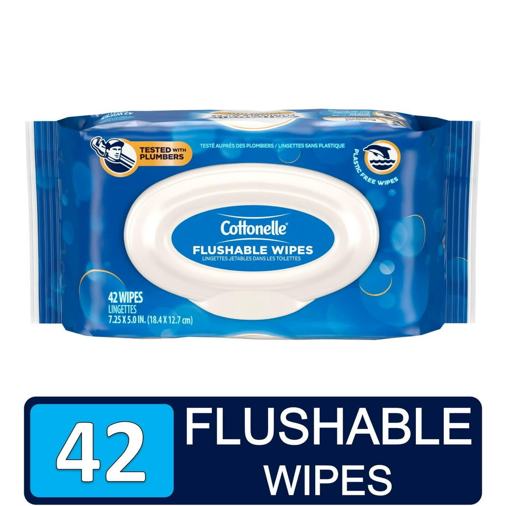 Cottonelle Flushable Wet Wipes, 1 FlipTop Pack, 42 Total Wipes