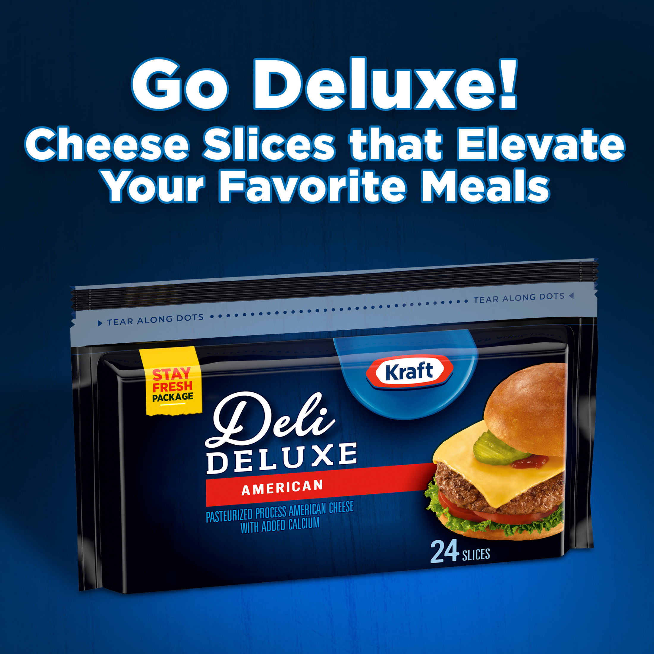 Kraft Deli Deluxe American Cheese Slices, 24 Ct Bag - image 3 of 13