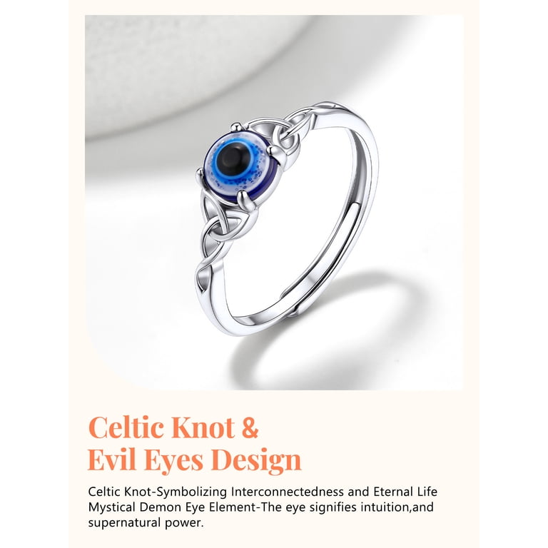 WOSTU 925 Sterling Silver Evil Eye Jewelry Set - Necklace, Bracelet & Stud Earrings For Women