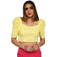 thumbnail image 1 of Crop top escote cuadrado, modelo 0680 (Amarillo) amarillo CH Roman Fashion Crop top 0680, 1 of 5