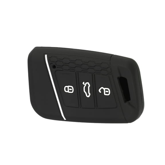 Unique Bargains Car Key Fob Cover for Volkswagen Passat B8 3 Button Silicone Black Cover White Remote Keyless Protection