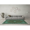 thumbnail image 3 of Ahgly Company Indoor Rectangle Medallion Turquoise Blue Traditional Area Rugs, 8' x 12', 3 of 4
