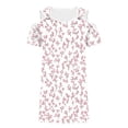 thumbnail image 4 of Otvok Womens Summer Cold Shoulder Dresses V Neck Short Sleeve Floral Sundress Loose A Line Beach Vacation Dress with O Ring Detail, 4 of 6