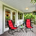 thumbnail image 2 of Costway 3 PCS Outdoor Folding Rocking Chair Table Set Bistro Sets Patio Furniture Red, 2 of 10