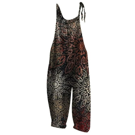 

Jebong Fall Deals 2022 Women s Wide Leg Trousers Bib Overalls Baggy Jumpsuits Workwear Loose Fit Dungaree Pants Rompers with Pocket