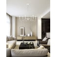 thumbnail image 6 of Living District Rohan 42" 6-Light Transitional Metal Chandelier in Satin Gold, 6 of 7