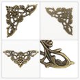 thumbnail image 4 of Proteger esquinas de cajas para el hogar de Unique Bargains, tono bronce vintage, cubiertas para bordes de libros, mesas, escritorios, decoración de esquinas de cajas, 16 piezas, 4 of 7
