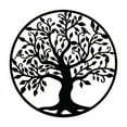 thumbnail image 2 of Decoración de pared de árbol de la vida de metal, arte de silueta para regalo de interior, regalo al aire libre, decoración del hogar y jardín (negro, 30x30cm), 2 of 5