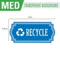 thumbnail image 4 of Recycle and Trash Sticker - Elegant Look for Trash Cans, Containers, and Walls - Laminated Vinyl Decal (Medium, Clear Blue/Black), 4 of 5