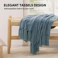 thumbnail image 2 of RECYCO Throw Blanket Soft Cozy Chenille Throw Blanket with Fringe Tassel for Couch Sofa Chair Bed Living Room Gift (Dusty Blue, 50'' x 60''), 2 of 7
