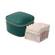 thumbnail image 1 of Estuche pequeño de para joyas, organizador de joyas de piel sintética con 6 bolsas de almacenamiento transparentes de terciopelo para collares Verde, 1 of 8