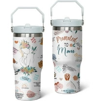 30 Oz Tumbler with Handle and Straw, Double Wall Coffee Travel Mug Spill Proof Leak Proof, Reusable Insulated Water Bottle 30 Oz, Stainless Steel Cup with Handle and Straw Gifts for Women