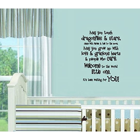 Decal ~ MAY YOU TOUCH DRAGONFLIES AND STARS ~ WALL DECAL, 13" X 17"