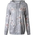 thumbnail image 2 of Womens Floral Hoodies Long Sleeve Drawstring Casual Sweatshirts Pullover Tops with Pockets, 2 of 2