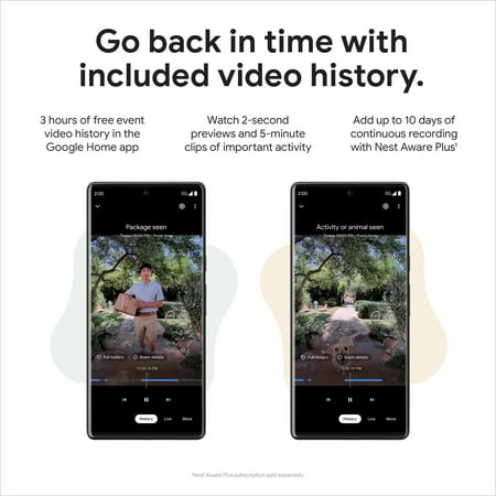 Google Nest Doorbell (Wired, 2nd gen) - Video Doorbell Camera - Doorbell Security Camera - Ivy