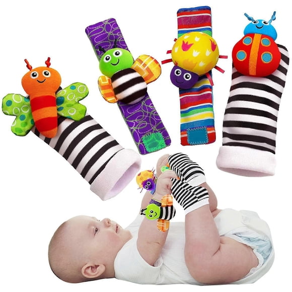 Sonajeros y calcetines para bebé, juguetes de agarre, actividad para recién nacidos y niños pequeños, regalo de desarrollo para bebés, niños y niñas.