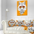 thumbnail image 3 of Designart Fox with Mirror and Sunglasses - Contemporary Animal Throw Pillow - 12x20, 3 of 5