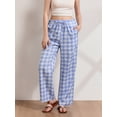 thumbnail image 5 of Biezeib Women Pajama Pants, Elastic Waist Stripes Plaid Pants Loose Lounge Pants Sleepwear, 5 of 6