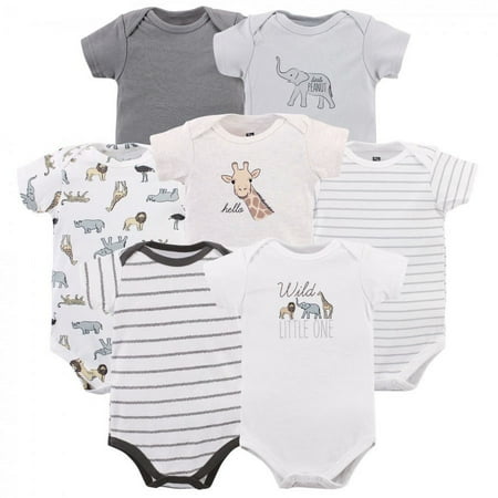 UPC: 0660168523447 | Hudson Baby Infant Unisex Cotton Bodysuits Modern Neutral Safari 12-18 Months