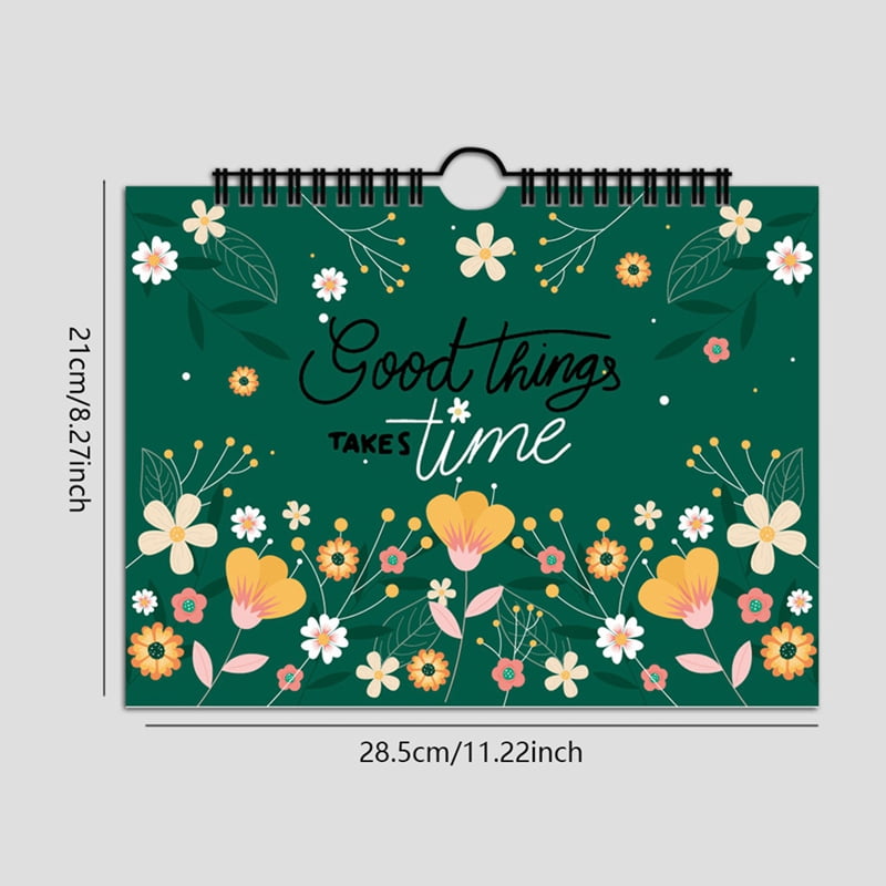 Flower Calendar Planner Floral Monthly Planner Years Vintage Cover Calendar Weekly Schedule Student Class Notebook