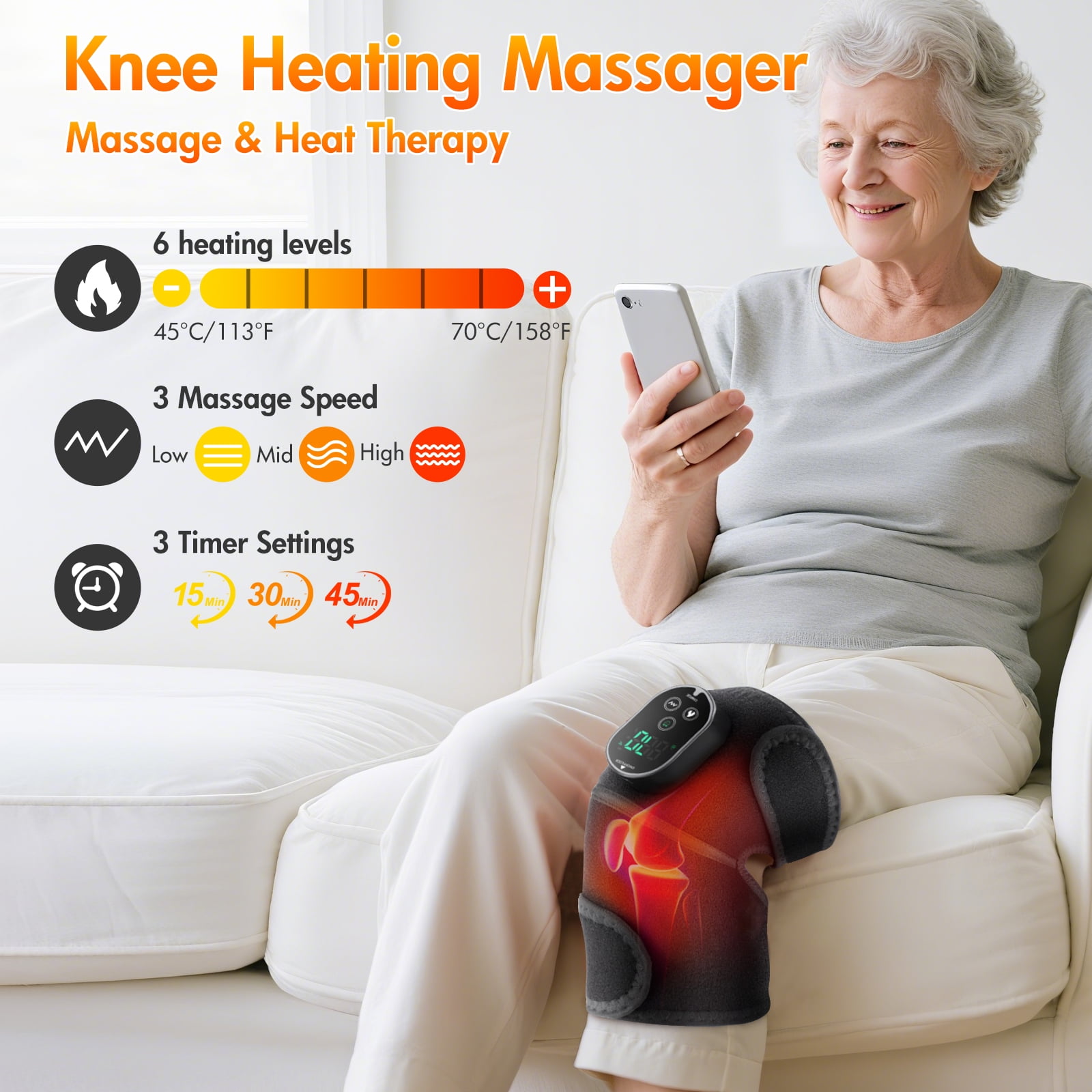 Baokaler Heated Knee Massager, Vibration Knee Liberia | Ubuy