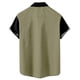 thumbnail image 5 of Designer Spring Summer Men's Casual Cotton Linen Solid Color Short Sleeve Shirts Loose Shirts 2XL, 5 of 5