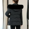 thumbnail image 4 of Maqroz Winter Coat for Women Trendy Down Jackets Zip Up Quilted Coats Fur Collar Hooded Puffer Jacket Clothes Parka Outerwears, Black L, 4 of 4