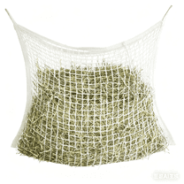 Hay Bag for Horses & Goats, Large Capacity Slow Feed Hay Net, Easy to Hang Hay Feeder for Stall, Trailer, Barn – Full Day Feeding Durable Horse Hay Net (White, 35" x 31")