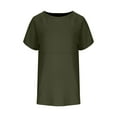 thumbnail image 4 of Timegard Summer Top for Women Round Neck Short Sleeve Travel Casual Solid Color Mid Long Top with Pockets, 4 of 8