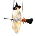 thumbnail image 7 of Hanging Flying Ghost on Broomstick Halloween Decoration Hanging Ghost Outdoor Tree Yard Decor for Party without Light, 52x43 Inch, 7 of 7