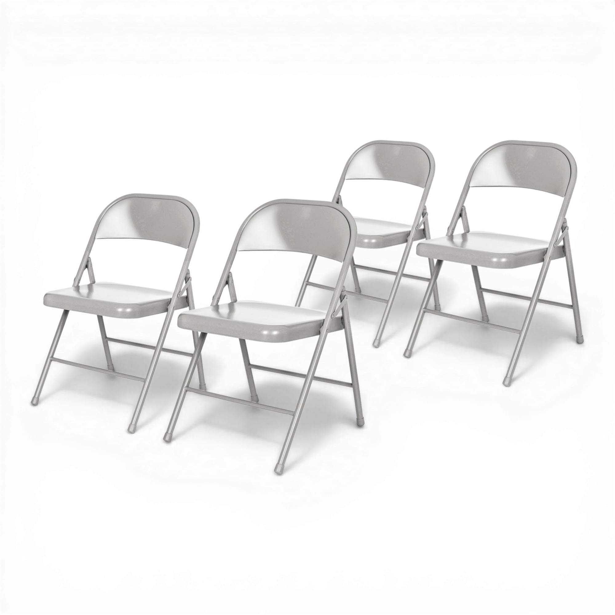 Hampden Furnishings Bernadine Collection Basics All Steel Folding Chair, Grey, Pack of 4