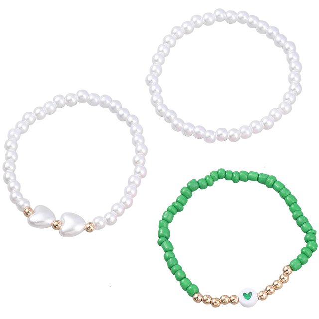 Femmes Perles Bracelets Mode - 3PCS Délicate Fausse Perle Bracelet Boho Bracelets