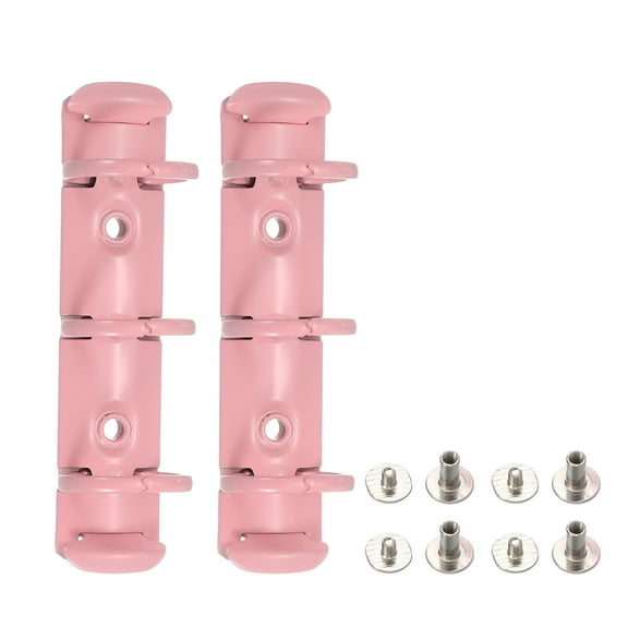 Uxcell A8 3-Hole Ring Binder Mechanisms, 2 Set Binder Spines Replacement for Office Planners Documents Recipes Organization Storage, Pink