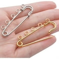 thumbnail image 7 of 20pcs Gold/Silver，Metal Heavy Duty Blanket Safety Pins Kilt Pins with ，Large Safety Pins,5 Loops for Crafting Arts Brooch Clothes, 50mm, 7 of 7