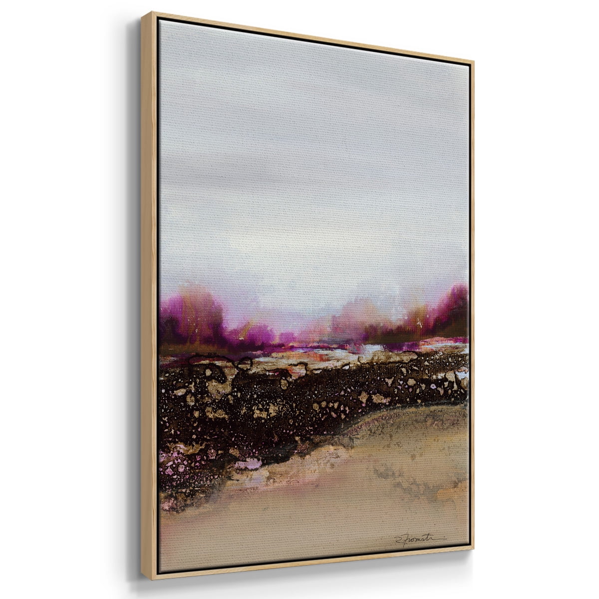 Reflections of My Mind Framed Premium Gallery Wrapped Canvas - Ready to Hang - 17 x 25 - Natural Wood Floating Frame