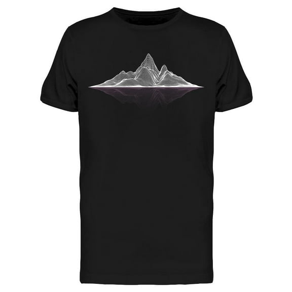 Wireframe Mesh Mountains T-Shirt Men -Image by Shutterstock, Male x-Large
