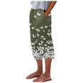 thumbnail image 1 of 2DXuixsh Womens Solid Color Pocket Straight Tube Loose Stretch Yoga Pants Color Contrast Solid Cropped Pants Ag Size S, 1 of 5