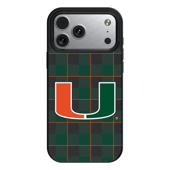 Keyscaper Miami Hurricanes Plaid Magnetic Bump iPhone Case