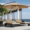 thumbnail image 3 of Parasol de Jardin Extérieur Couverture de Protection Solaire pour 2m 6 Nervures Kaki, 3 of 8
