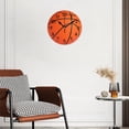 thumbnail image 2 of 10 Inch Wall Clock Battery Operated Square Clock for Office, Kitchen, Outdoor, Living Room, Orange Basketball With Black Lines, 2 of 7