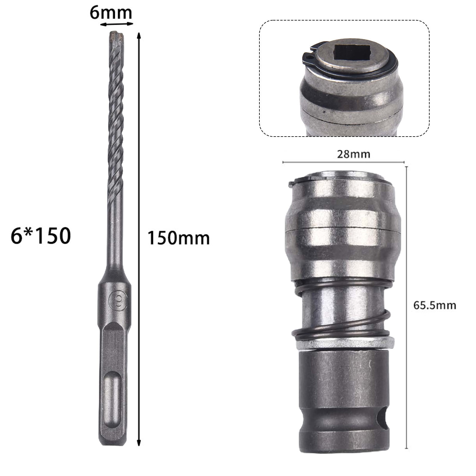 Electric Wrench Converter Wrench To Electric Hammer Converters for Drilling Set D