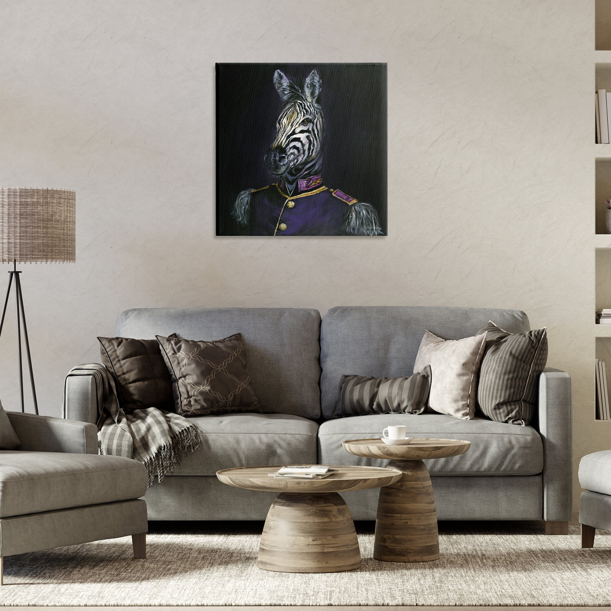 Stupell Industries Historical Coat Zebra Novelty & Humor Painting Wrapped Canvas Art Print Wall Art, 24 x 24