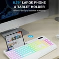 thumbnail image 4 of Wireless Keyboard Rechargeable Ergonomic with 9 Effects Backlits, Wrist Rest, Phone Holder, Silent Keys for PC, Laptop, Windows, Mac, 4 of 7