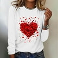 thumbnail image 3 of TKLPEHG Valentines Day Shirts Womens Long Sleeve Crewneck Heart Graphic Tee Spring Fashion Casual Comfy Outfits (White,XXL), 3 of 4