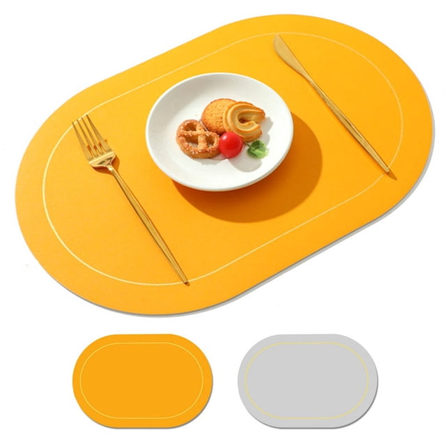 Bangcool Napperon en Faux Cuir Réversible Imperméable Napperon de Table pour Cuisine